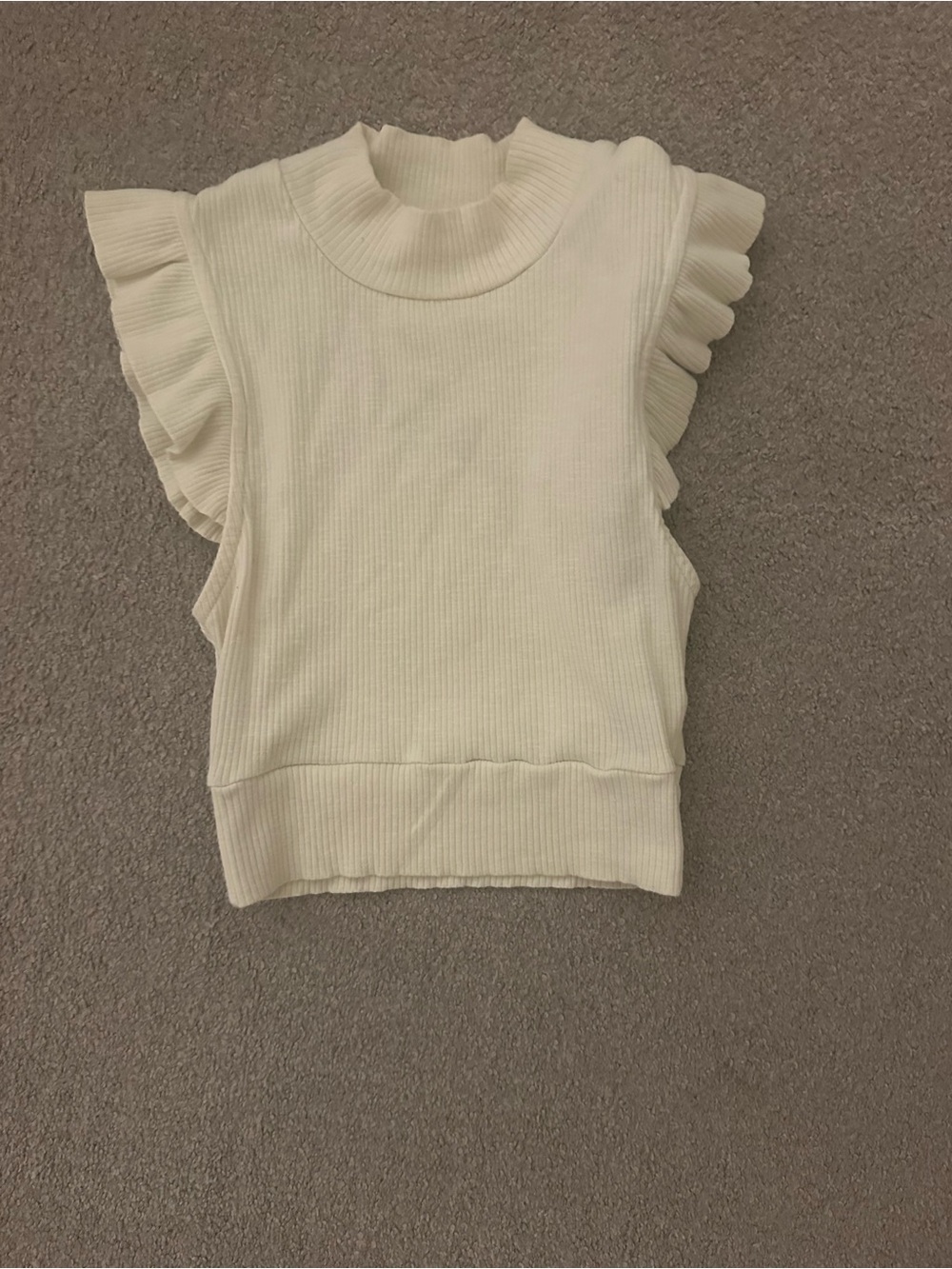 Light Yellow Ruffle Sleeve Knit Top